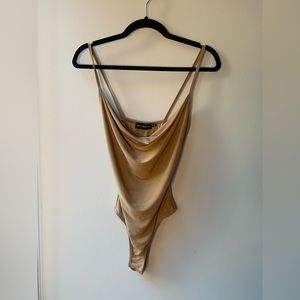 Tan slinky Prettylittle thing bodysuit sz 4